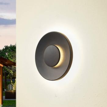 Lucande Kayana LED kültéri fali világítás, fekete, alumínium, 24 cm kép