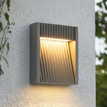 Lucande LED kültéri fali világítás Tavion, 16 cm, antracit, IP65 kép
