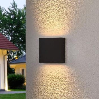 Lucande LED kültéri falilámpa Trixy, antracit, fém, IP54 kép