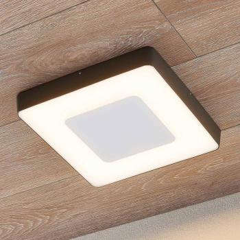 Lucande LED kültéri mennyezeti lámpa Sora, szögletes, érzékelő, IP54 kép