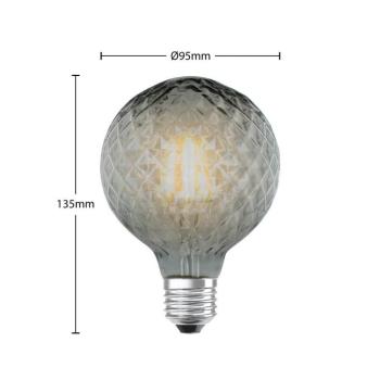 Lucande LED izzó E27 G95 4 W 1 800 K, dimmelhető, füstös kép