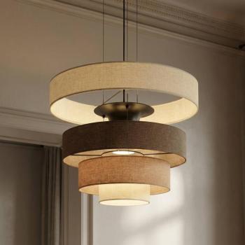 Lucande LED lógó lámpa Peldano, Ø50 cm barna/bézs, dimmelhető