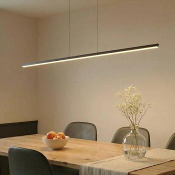 Lucande LED lógó lámpa Solvar, 158 cm, fekete, CCT, dimmelhető fényerő kép