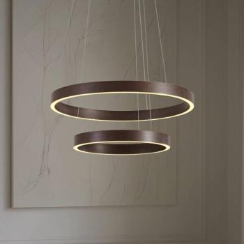 Lucande LED lógó világítás Yonam, Ø 60 cm, 2 izzós, barna, CCT kép