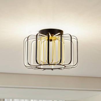 Lucande LED mennyezeti lámpa Birger, Ø 39,5cm, fekete/arany kép