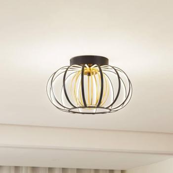 Lucande LED mennyezeti lámpa Birger, Ø 39cm, fekete/arany kép