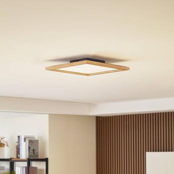 Lucande LED mennyezeti lámpa Joren, 42 cm, fa, CCT, távirányítóval, kép