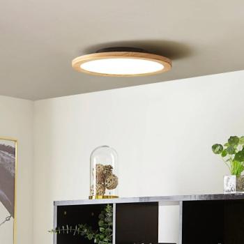 Lucande LED mennyezeti lámpa Joren, Ø 38 cm, fa, CCT, távirányítós kép