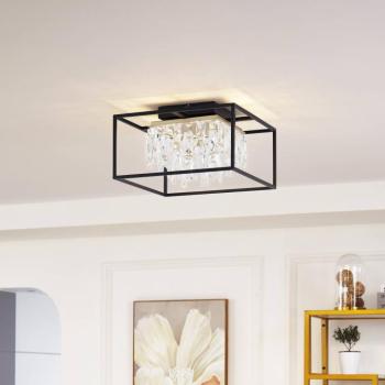 Lucande LED mennyezeti lámpa Kassi, fekete, vas, fényerőszabályzó, 40cm kép