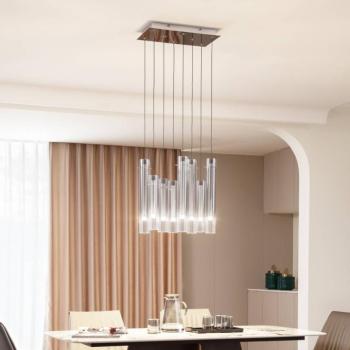 Lucande LED mennyezeti lámpa Korvitha, 8-light, szürke, üveg kép