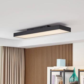 Lucande LED mennyezeti lámpa Leicy, fekete, 100 cm, RGBIC, CCT kép