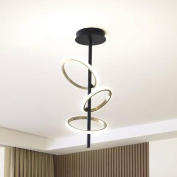 Lucande LED mennyezeti lámpa Madu, fekete, fém, 75 cm magas kép