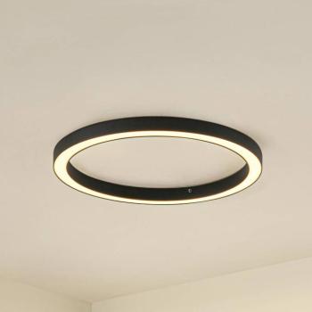 Lucande LED mennyezeti lámpa Neor, fekete, Ø 60 cm, CCT, dimmelhető kép