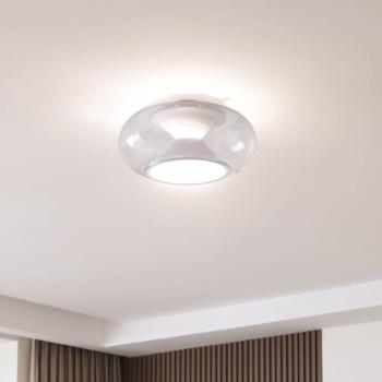 Lucande LED mennyezeti lámpa Orasa, üveg, fehér/tiszta, Ø 43 cm kép