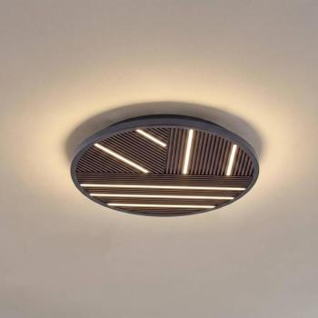 Lucande LED mennyezeti lámpa Orven, fa, Ø 50 cm, dimmelhető kép