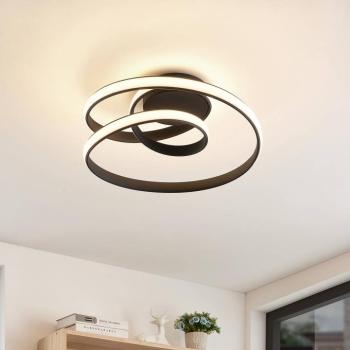Lucande LED mennyezeti lámpa Sakina, fekete, fém, Ø 48cm kép