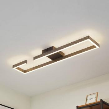 Lucande LED mennyezeti lámpa Yvor, 100 cm, fekete, alumínium kép