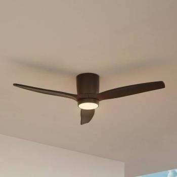 Lucande LED mennyezeti ventilátor Sorin, fekete, DC, csendes, IP44 kép