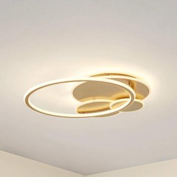 Lucande LED mennyezeti világítás Circulo, arany, 60 cm CCT, dimmelhető kép