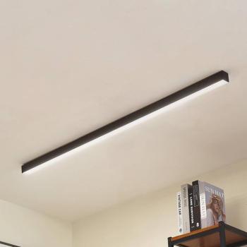 Lucande Teniona LED mennyezeti világítás, 132 cm, fekete, alumínium kép