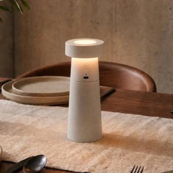 Lucande LED sószóró Salt, világosszürke, akkumulátoros, IP44 kép