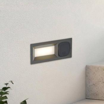 Lucande LED süllyesztett fali lámpa, Lachlain, antracit, konnektorral kép