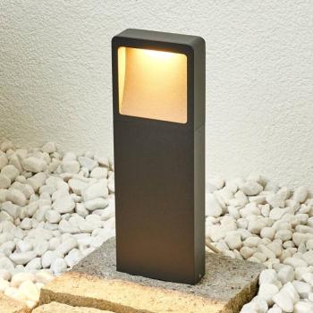 Lucande LED talapzati lámpa Leya, 35 cm, antracit, fém, IP54 kép