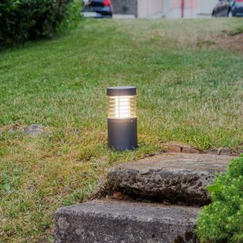 Lucande LED talapzati lámpa Lucius, 27cm, antracit, IP54 kép