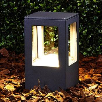 Lucande LED talapzati világítás Nicola, 20 cm, antracit, IP54 kép