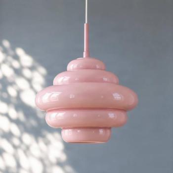 Lucande Leilani lógó világítás, Ø 35 cm, rózsaszín, E27, üveg kép