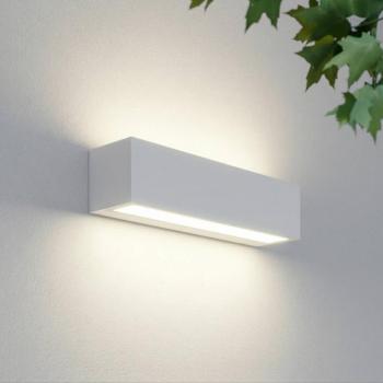 Lucande Lengo LED kültéri falilámpa, 25 cm, fehér, felfelé/lefelé irányuló kép