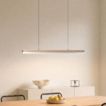 Lucande Lutana LED lógó világítás, nikkel/fa színű, 101 cm kép