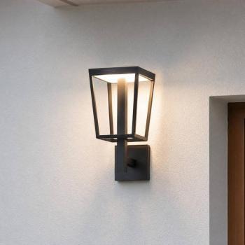 Lucande Lynx LED kültéri fali világítás, 35,5 cm, fekete, IP44 kép