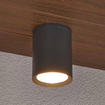 Lucande Minna mennyezeti spotlámpa, antracit, 14 cm, IP54, E27 kép