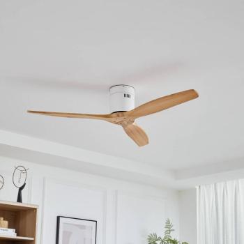 Lucande Vindur mennyezeti ventilátor, fehér, fa, DC, csendes kép