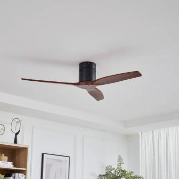 Lucande Vindur mennyezeti ventilátor, fekete, fa, DC, csendes kép