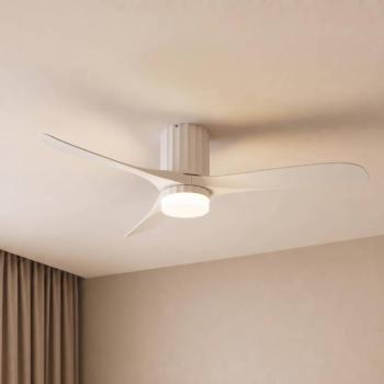 Lucande Novri LED mennyezeti ventilátor, fehér, Ø 132 cm, CCT kép