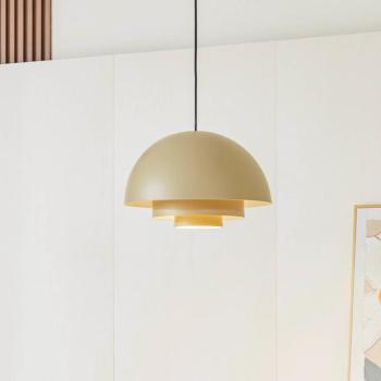 Lucande Nymara LED-es függőlámpa, bézs, alumínium, Ø 40 cm kép