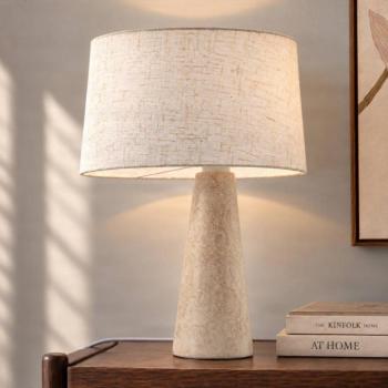 Lucande Peyton asztali világítás, bézs márványhatású/bézs, 48 cm kép