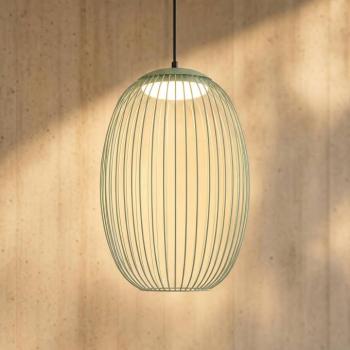 Lucande Richi LED kültéri függesztett lámpa, zöld, Ø 35 cm, dimmelhető kép