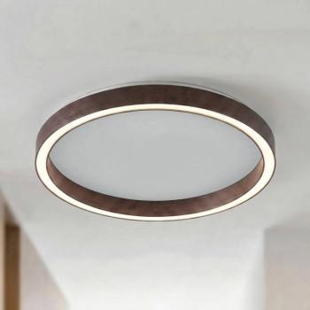 Lucande Rotundo LED mennyezeti világítás, 40 cm átmérőjű, barna, dimmelhető kép