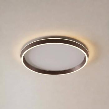 Lucande Rylan LED mennyezeti lámpa, barna, Ø 62 cm, dimmelhető, CCT kép