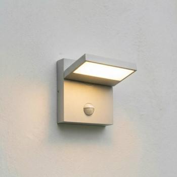 Lucande Silvan LED kültéri fali lámpa, kőszürke, érzékelővel, IP54 kép