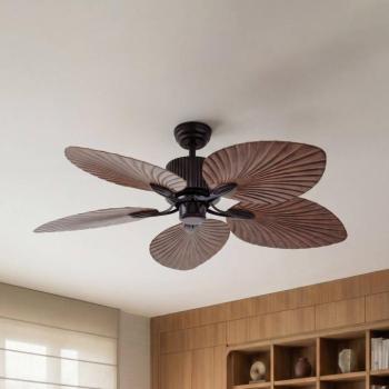 Lucande Silvaris mennyezeti ventilátor, Ø 132 cm, fa hatású, DC-meghajtású, kép
