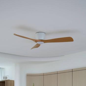Lucande Smart LED mennyezeti ventilátor Moneno, fehér/fa, Tuya kép
