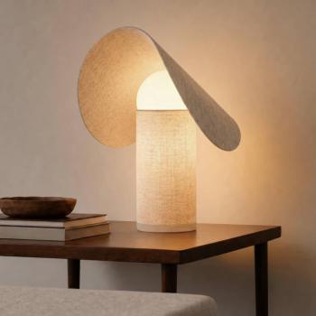 Lucande Tamani LED asztali világítás, bézs, 43 cm, „dimmelhető” funkcióval kép