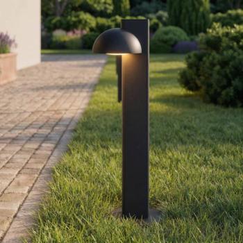 Lucande Velira LED ösvény világítás, fekete, 77 cm, 1 izzó, IP44 kép