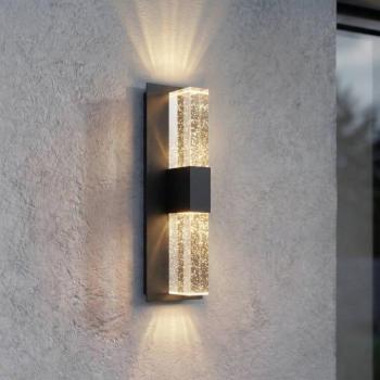 Lucande Velune LED kültéri falilámpa, antracit/átlátszó, 46 cm, CCT kép