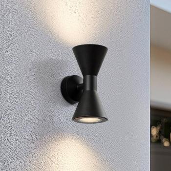 Lucande Xalor kültéri fali lámpa, fekete, IP65, fém, GU10 kép