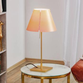 Luceplan Costanzina lámpa sárgaréz rózsaszín kép